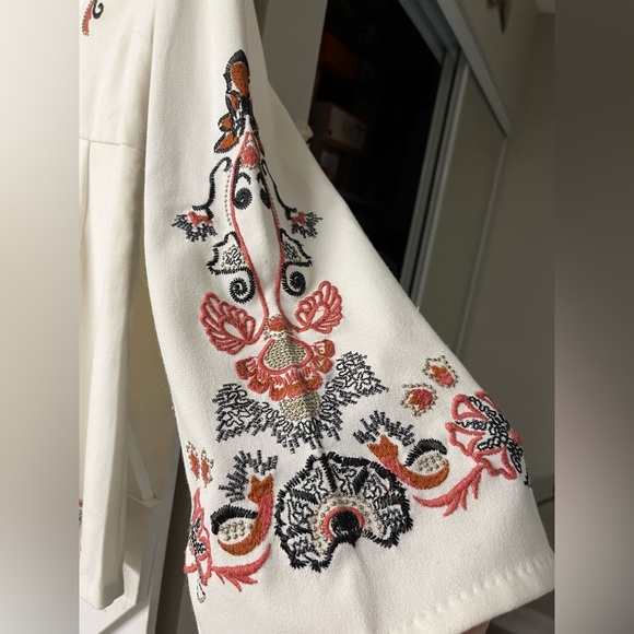 Free People Cream Mini Dress with Embroidered Details - Picture 2 of 6